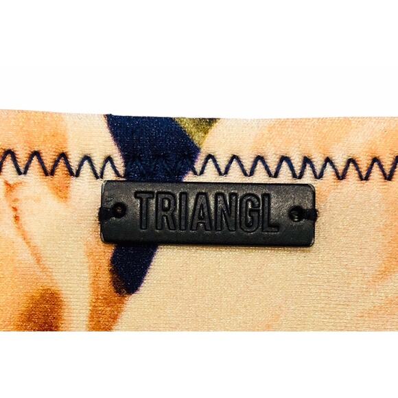 Triangl Black Peach Floral Neoprene Bathing Suit Bikini Bottom Small - Picture 4 of 5